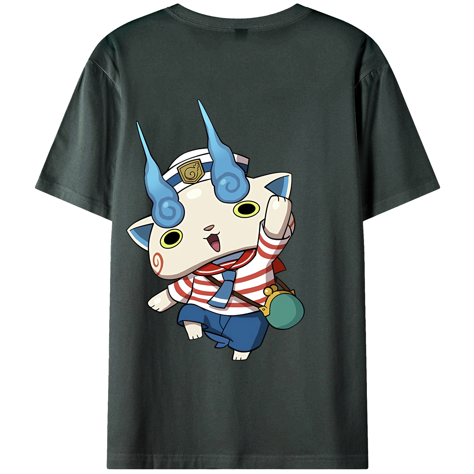 （画像用） 妖怪ウォッチ Yo-kai Watch 綿100％ メンズ半袖Tシャツ（バックプリント） 通気性